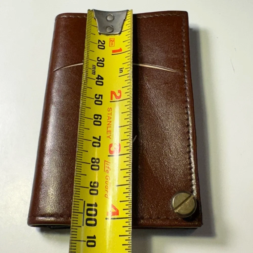 Brown Leather Wallet with Gold Accent Credit Card Holder Case
